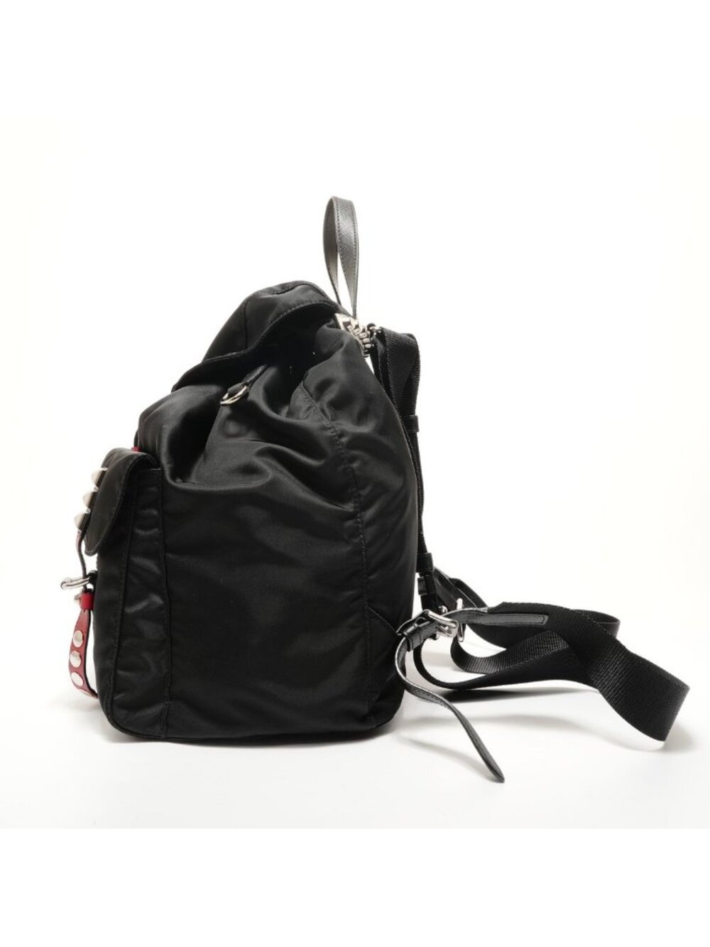 Prada Backpack Nylon Studs Leather - Picture 4 of 10